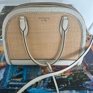Kate Spade white trimming / raffia purse.